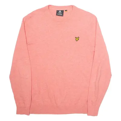 LYLE & SCOTT Mens Jumper Pink Tight Knit L
