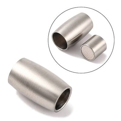 Tarnish Resistant Matte 304 Stainless Steel Magnetic Clasps with Glue-in Ends