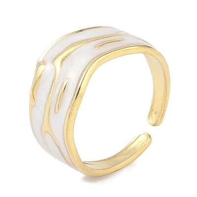 Ion Plating(IP) 304 Stainless Steel Enamel Cuff Finger Rings