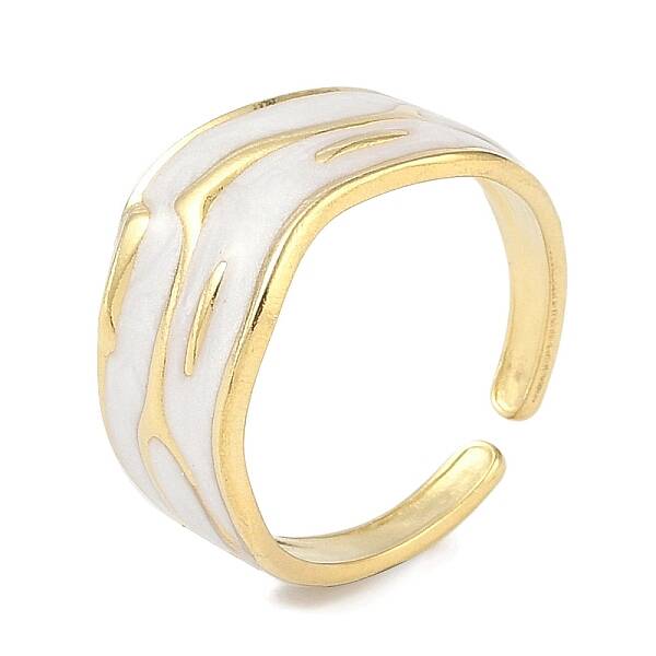 Ion Plating(IP) 304 Stainless Steel Enamel Cuff Finger Rings