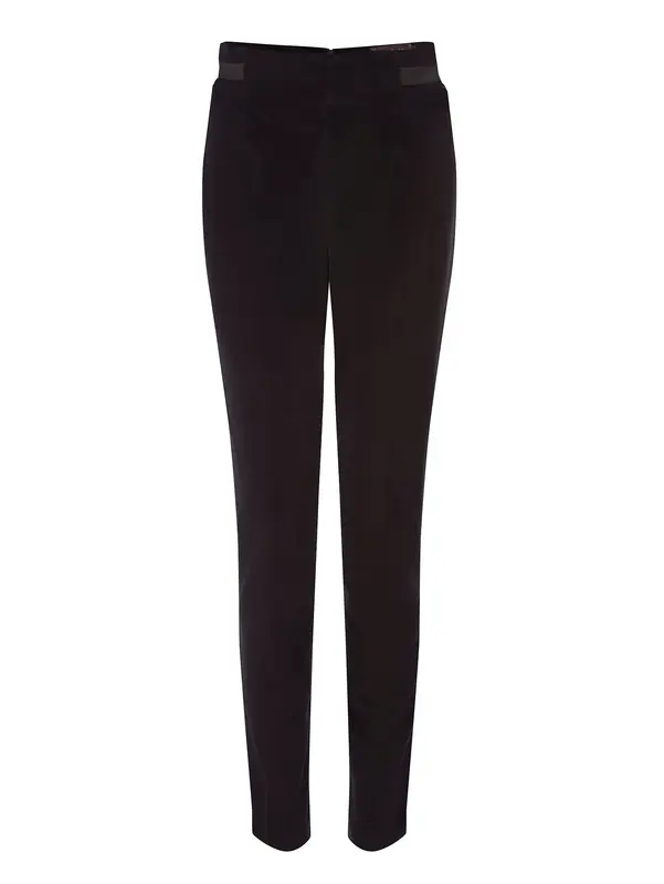 BUD | High-Waist Velvet Trousers | Color: BLACK | Size: M