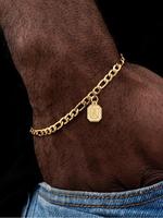 Letter Pendant High Quality Bracelet for Men, New Trendy Gold Color Stainless Steel Chain Bracelet, Trendy All-match & Exquis...