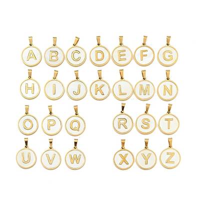 PVD Vacuum Plating 304 Stainless Steel with White Shell Pendants