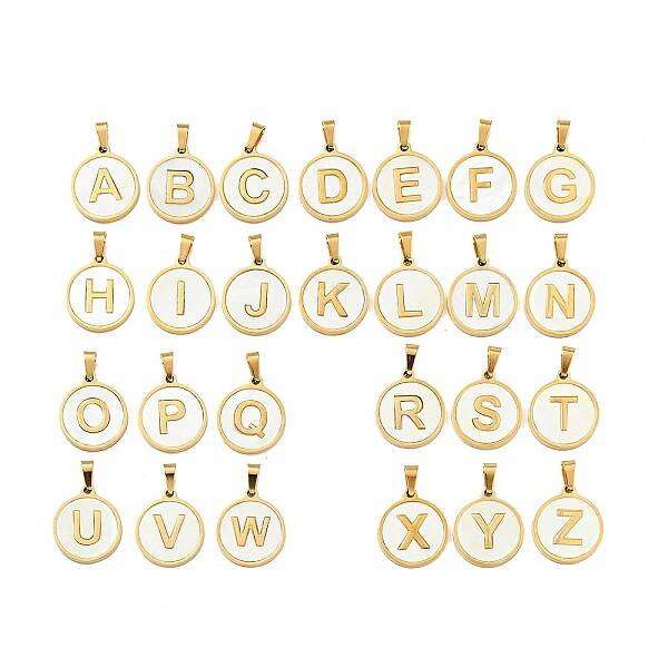 PVD Vacuum Plating 304 Stainless Steel with White Shell Pendants
