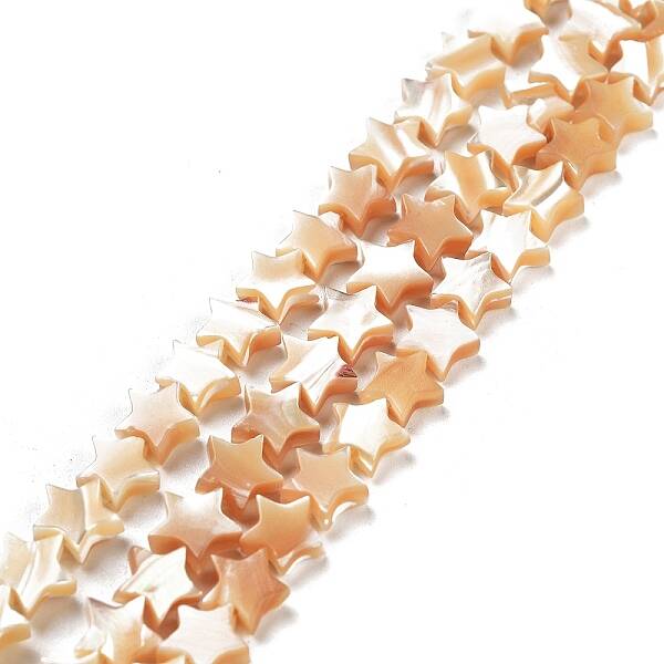 Star Natural White Shell Beads Strands