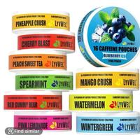 10 PACK CAFFEINATED POUCHES  - Each Jar Contains 16 Pouches, 72mg Caffeine, Natural Lyvwel Flavored Energy Drink Beverage Str...