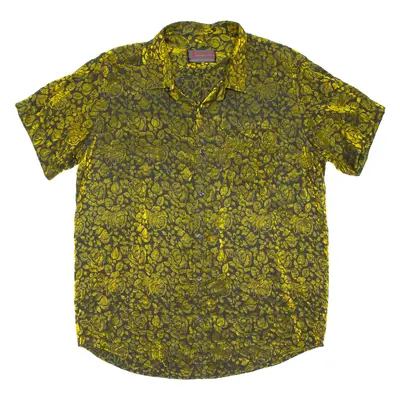 JAMES FASHION HOUSE Mens Shirt Gold Floral XL