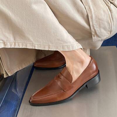 CHIKO Raeanna Pointy Toe Block Heels Loafers Shoes