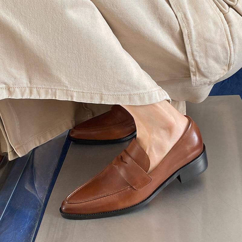 CHIKO Raeanna Pointy Toe Block Heels Loafers Shoes