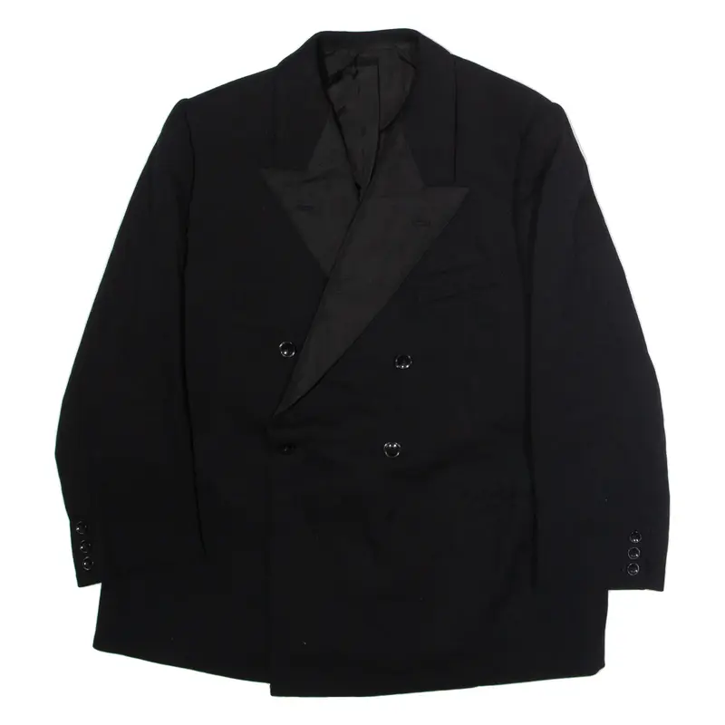 Mens Blazer Jacket Black Wool L