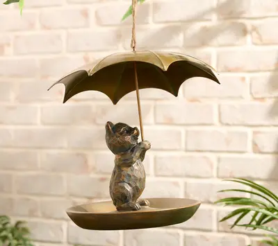 Girl Next Door Animal Bird Feeder with Umbrella
