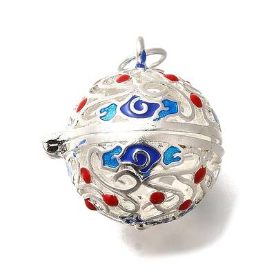 Rack Plating Brass Enamel Bead Cage Pendants