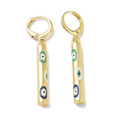 Real 18K Gold Plated Brass Dangle Leverback Earrings