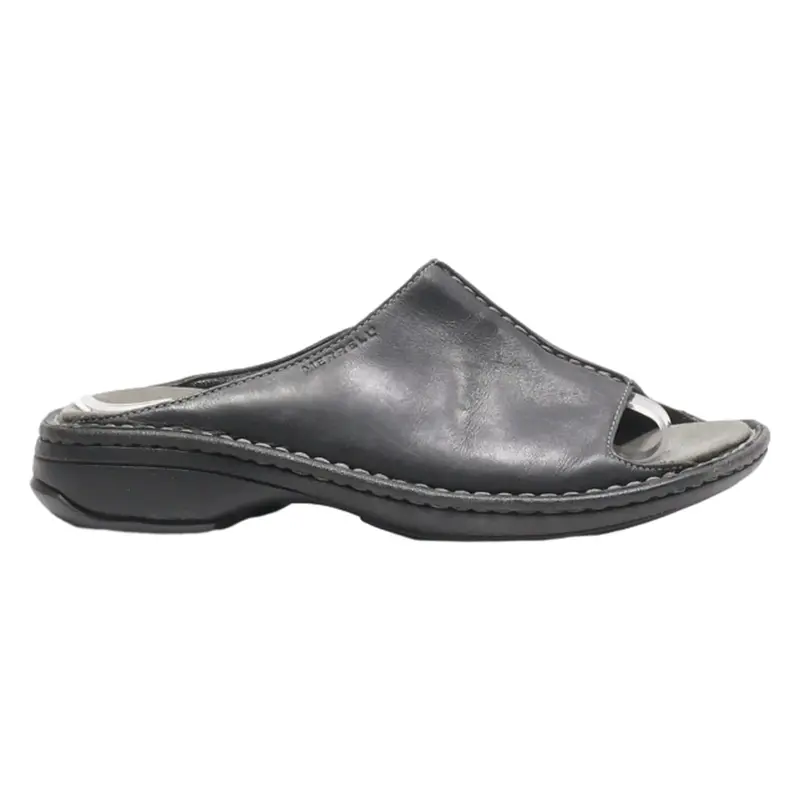MERRELL Slider Sandals Black Leather Womens UK 5