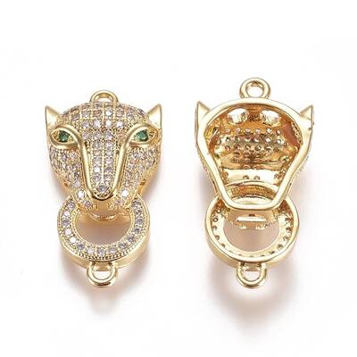 Brass Micro Pave Cubic Zirconia Links connectors