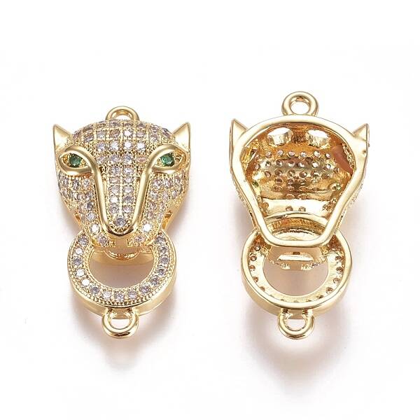 Brass Micro Pave Cubic Zirconia Links connectors