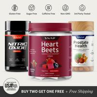 Snap Supplements – Prostate Health + Nitric Oxide Booster 60ct + Heart Beet Soft Chews Bundle – Natural Supplement Capsul...