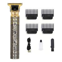 Men's Hair Clipper, 1 Set Professional Zero Gap T-blade Hair Trimmer, Cordless Rechargeable Edge Trimming Tool, Electric Bear...
