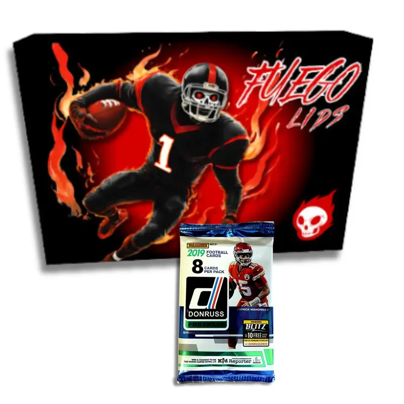 (1) FUEGO LIDS ALL AUTHENTIC FULL SIZE ONLY Pick Your Division BREAK and 2019 Football Card
