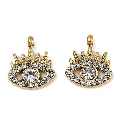 304 Stainless Steel Micro Pave Cubic Zirconia Charms