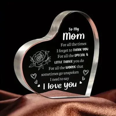Gifts for Mom From Daughter Son, Mom Birthday Gifts-Acrylic Keepsake 3.9x3.9 Inch - l Love You MomMothers Day Gifts, Christma...