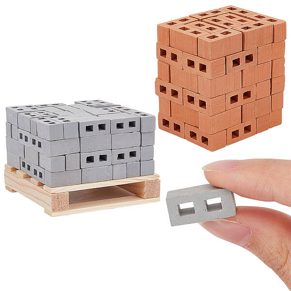 2 Colors Polymer Clay Mini Wall Bricks