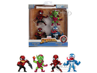 Set of 4 Diecast Figures Spider-Man Metalfigs Series Diecast Models by Jada