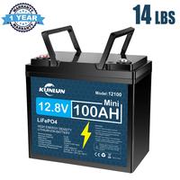12V 100Ah LiFePO4 deep cycle rechargeable lithium battery, lifespan over 5000 times, built-in BMS, backup power ideal for off...