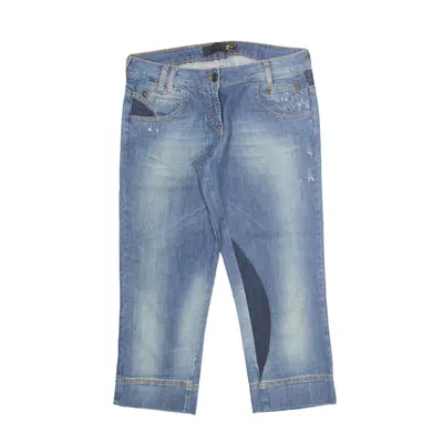 ROBERTO CAVALLI 3/4 Length Jeans Blue Denim Slim Straight Stone Wash Womens W26 L20