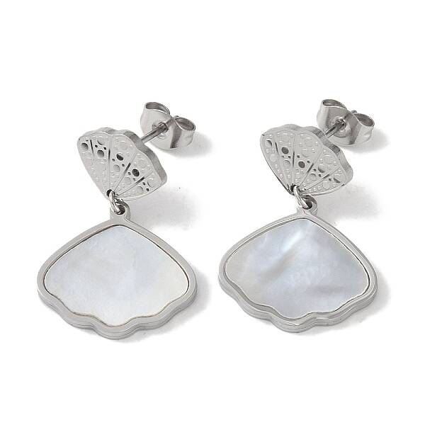 Shell Shape 304 Stainless Steel Shell Stud Earrings