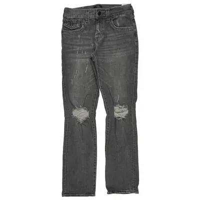 Ripped Knees True Religion Jeans - 32W UK 12 Black Cotton Blend