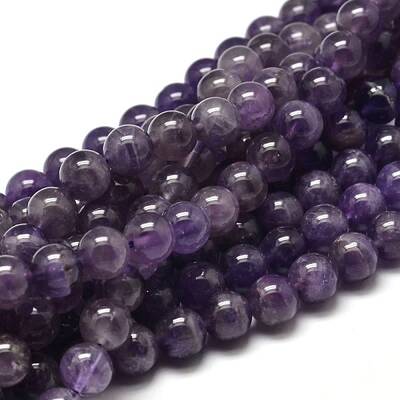 Natural Amethyst Round Bead Strands