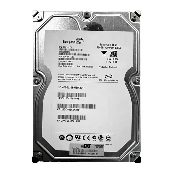 454141R-003 HP 750GB 7200RPM SATA 1.5Gb/s NCQ Hot-Pluggable 3.5-inch Hard Drive for Gen1/7 ProLiant Server & Storage Array
