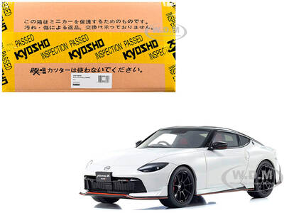 Nissan Fairlady Z NISMO RHD (Right Hand Drive) White with Black Top 1/18 Model Car by Kyosho