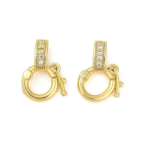 Brass Micro Pave Clear Cubic Zirconia Twister Clasps