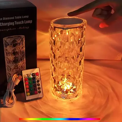 Crystal Table Lamp - Color Changing Night Light