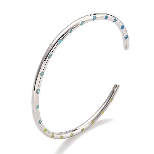 Brass Enamel Cuff Bangles for Women