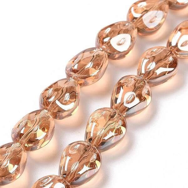 Transparent Electroplate Glass Beads Strands