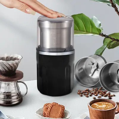 Electric Coffee Grinder Mini Coffee Spice Grinder Strong Power Super Fine Grinding Mill Stainless Steel Blade Mixer with Brus...