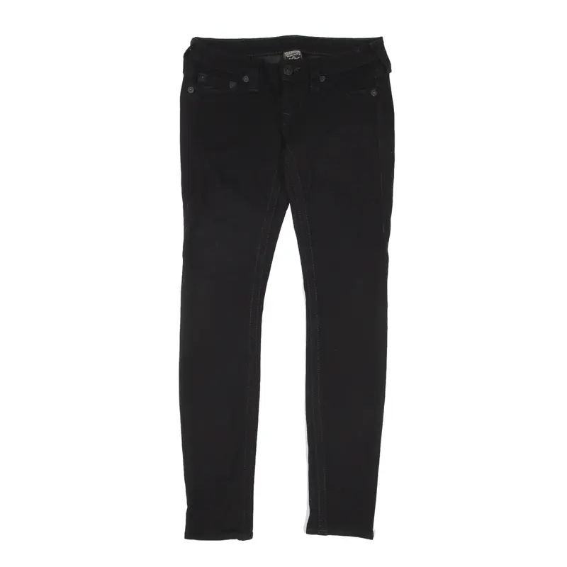 TRUE RELIGION Stella Low Rise Y2K Trousers Black Slim Skinny Womens W25 L27