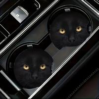 Cute Cat Pattern Car Cup Coaster, Rubber Material Cute Car Water Decoration Coaster, Universal Car Interior Decoration