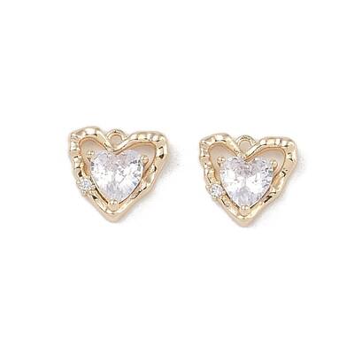 Brass Micro Pave Clear Cubic Zirconia Pendants