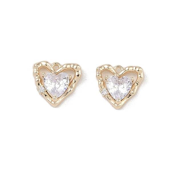 Brass Micro Pave Clear Cubic Zirconia Pendants