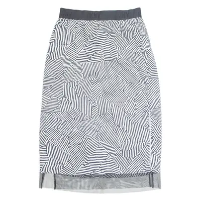 DKNY Womens Straight Skirt Black Midi Crazy Pattern L