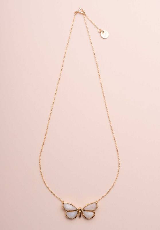 Necklace Papillon Papillon Neck Labradorite-Blanche | Color: LABRADORITE BLANCHE | Size: U