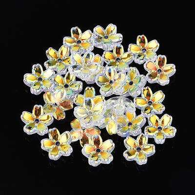 Transparent Electroplate Glass Bead Caps