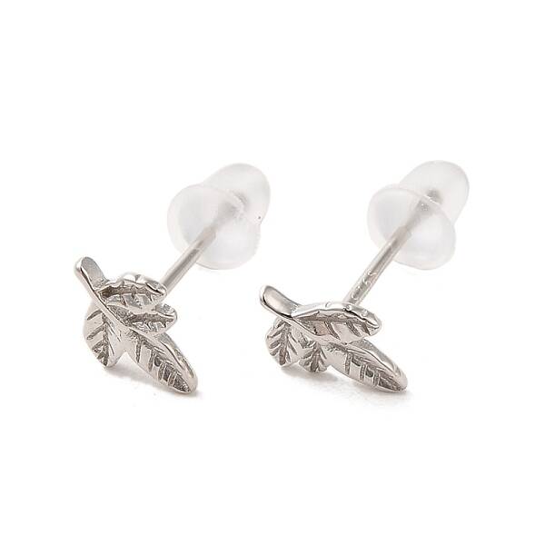 Anti-Tarnish Rhodium Plated Sterling Silver Stud Earrings for Women
