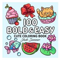 100 Bold & Easy Coloring Book, 20 Pages Cute Pattern Coloring Book, DIY Painting Supplies for Holiday Party, Friend, Family, ...