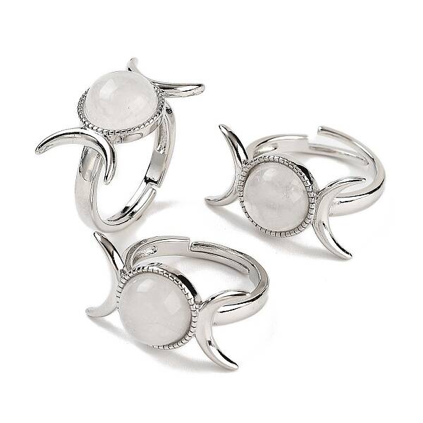 Natural Quartz Crystal Adjustable Rings