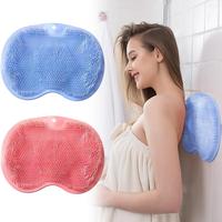2 Pack Shower Back & Foot Scrubber,Wall Mounted Back Scrubber Silicone Bath Massage Cushion Brush with Suction Cups,Bathroom ...